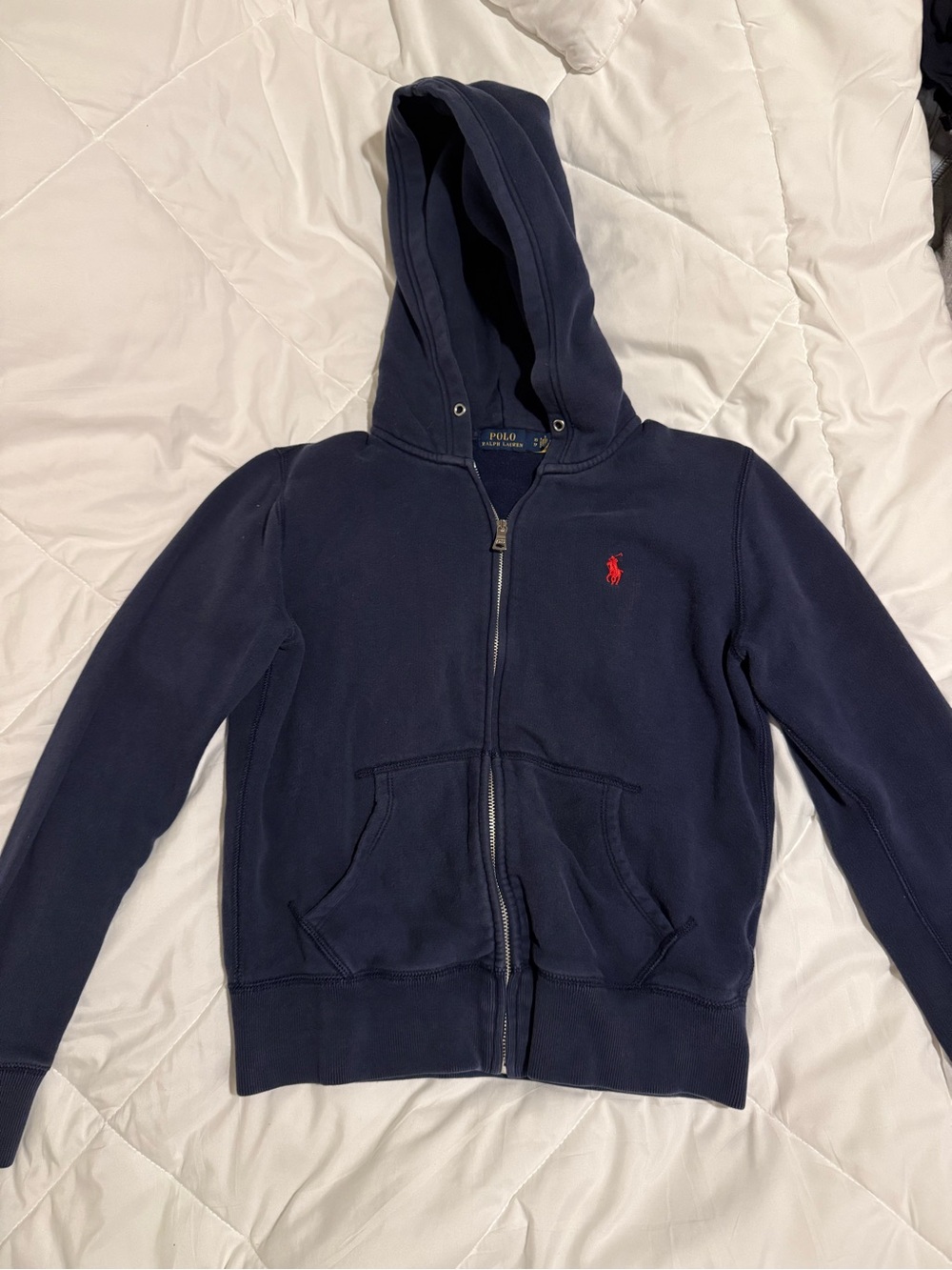 Polo by Ralph Lauren Navy Blue Zip-Up Hoodie with Red Pony